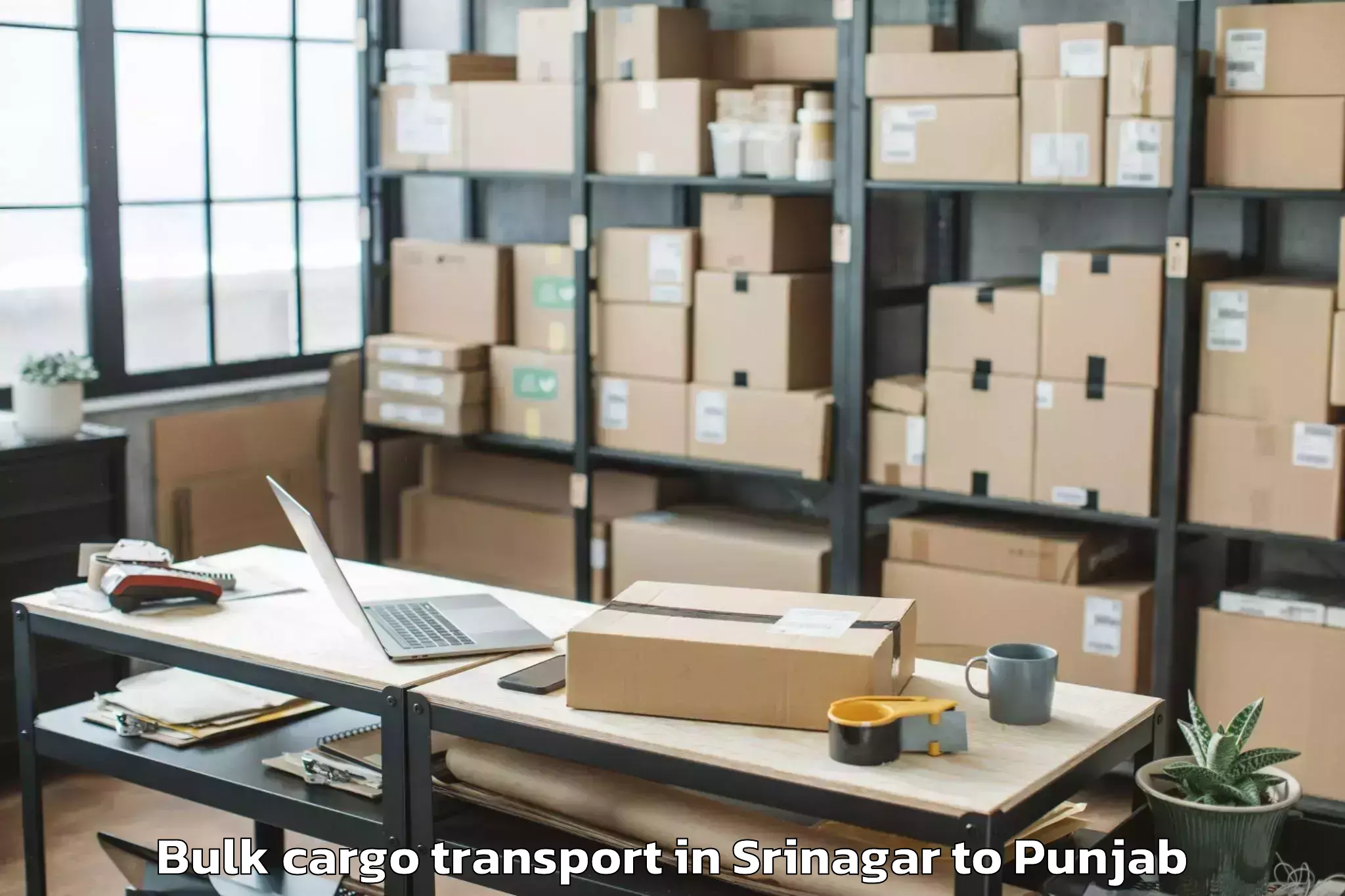 Easy Srinagar to Barnala Bulk Cargo Transport Booking